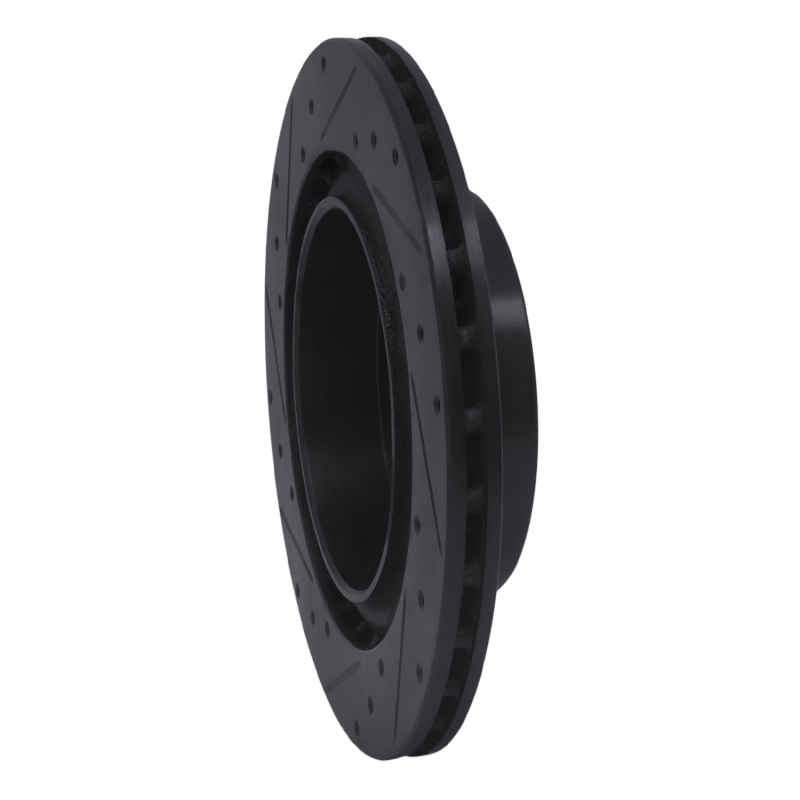 Infiniti G35 Brake Rotor (1) - Rear Right - R1 Concepts - Drilled & Slotted - Black - `03-`08